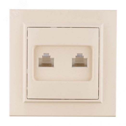 Розетка RJ-45 Минск двухместная СП бежевая