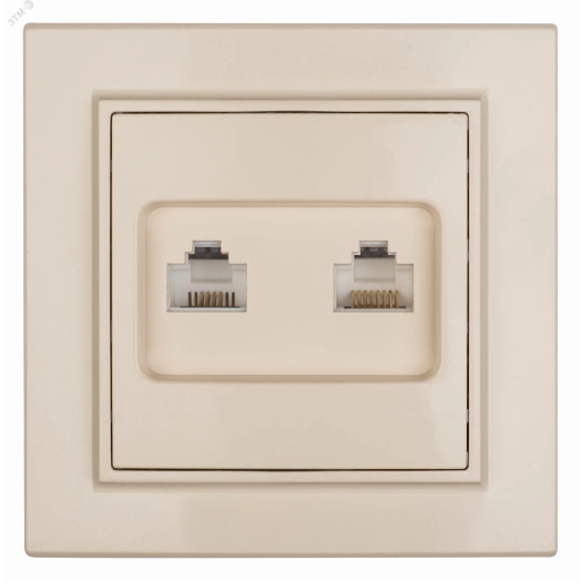 Розетка RJ-45 Минск двухместная СП бежевая
