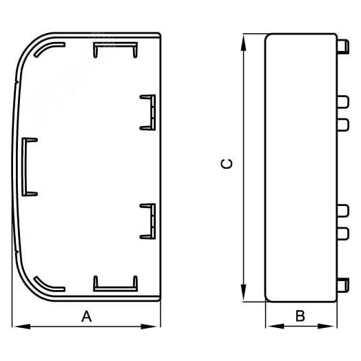 Заглушка 110х50мм черная