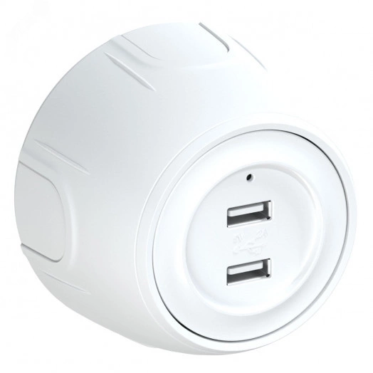 Розетка USB двойная  Rotondo, с подсветкой, цвет белый