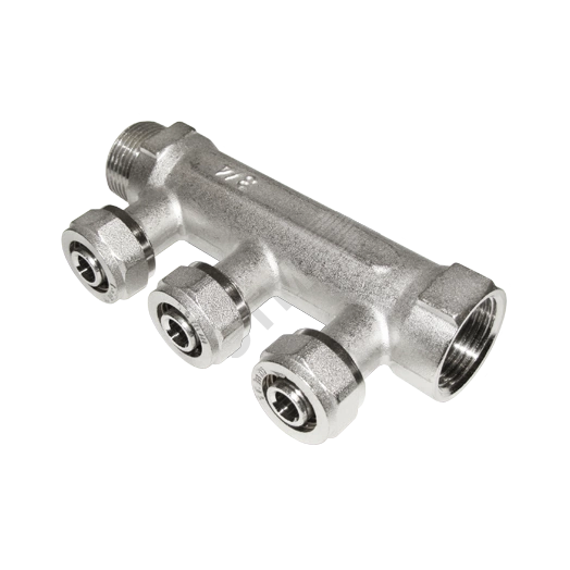 Коллектор для металлопластиковых труб с шаровыми кранами евроконус ВМ 3/4x3/4x16x2