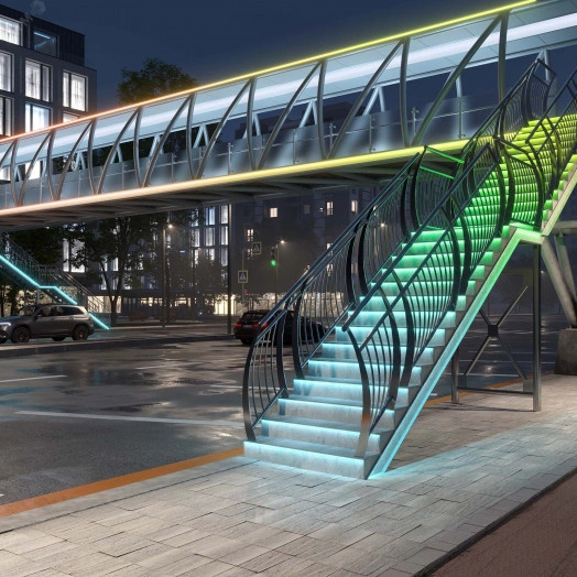 Лента герметичная SPI MOONLIGHT-SIDE-B84-12x17mm 24V RGB-PX7 (18 W/m, IP67, 5m, wire x2) (Arlight, Силикон)