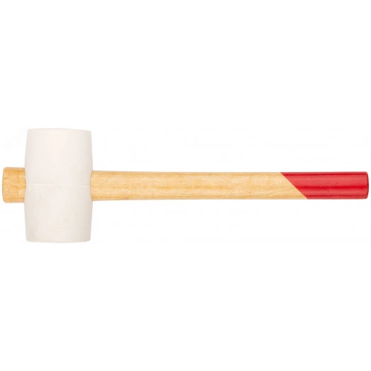 Киянка резиновая белая, деревянная ручка 50 мм (340 гр)