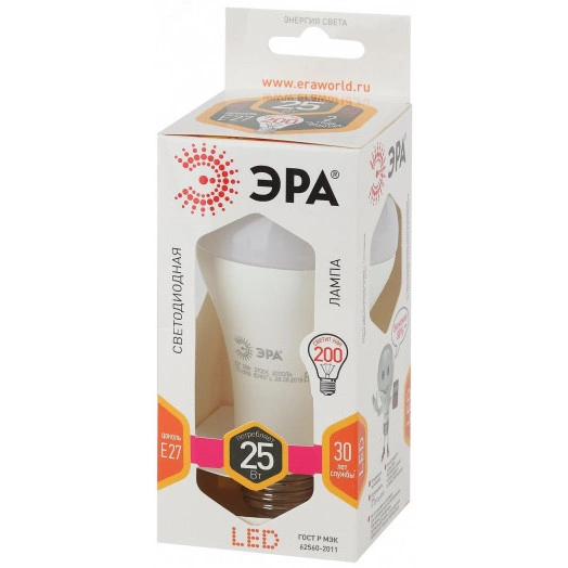 Лампа светодиодная LEDA65-25W-827-E27(диод,груша,25Вт,тепл,E27)
