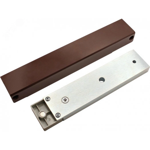 Замок электромагнитный ALM-300P-12V, усилие удержания якоря 250 – 300 кгс, с датчиком состояния двери, коричневый