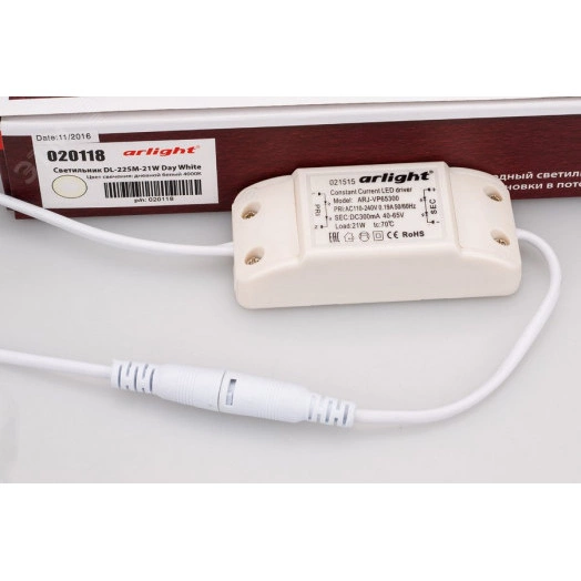 Светильник DL-225M-21W Day White (ARL, IP40 Металл, 3 года)