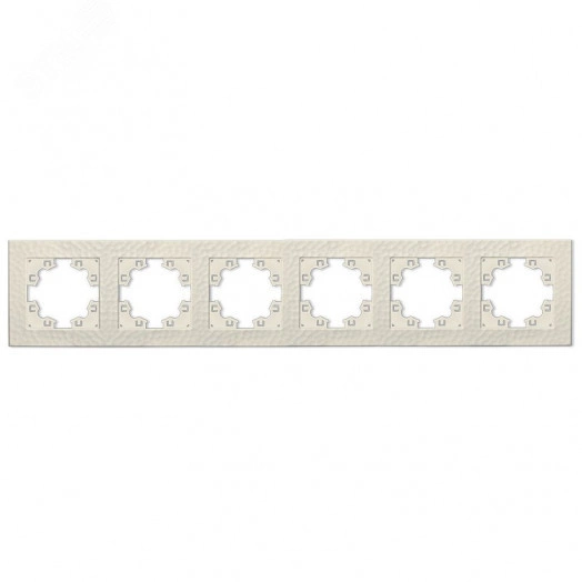 Рамка фактурная 6 постов универсальная UNIVersal Афина слоновая кость (ivory) (еврослот)