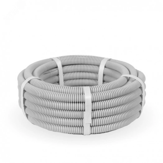 Труба гофрированная ПНД лёгкая 350 Н безгалогенная (HF) стойкая к ультрафиолету серая с/з d16 мм (10м) Промрукав