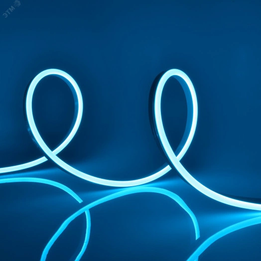 Светодиодная гибкая герметичная лента. NEON ULS-N11-2835-120LED/m-8mm-IP67-DC24V-10W/m-15M-LIGHTBLUE катушка 15 в герметичной упаковке. голубой свет