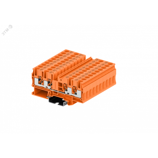 Клемма TP 2-2 проходная Push-in, сечение 6 мм. кв., оранжевая