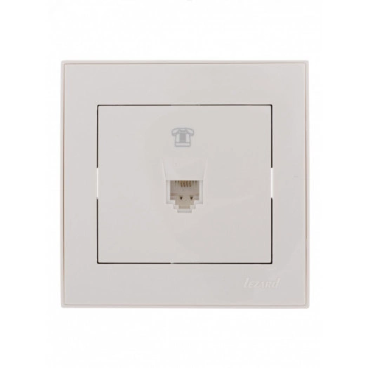 Розетка RAIN телефонная евро белая