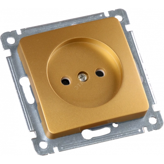 MASTER Розетка одноместная скрытой установки, в рамку, золото