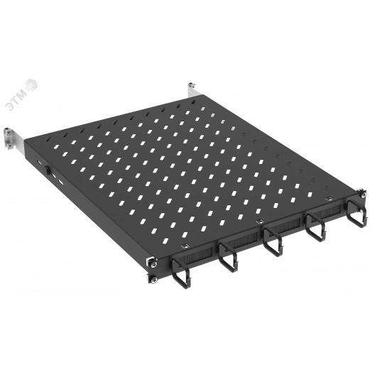 Полка стационарная ITK by ZPAS 19'' 1U с кабельным органайзером и щеточным вводом нагрузка до 120кг 750мм черная