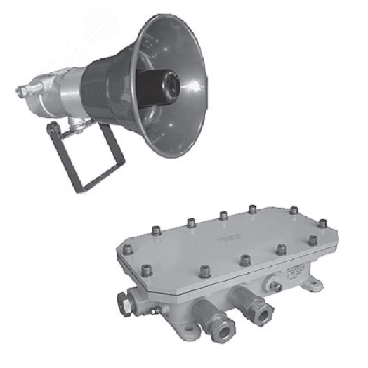 Оповещатель пожарный речевой взрывозащищенный СПИКЕР-12-2-10+10-Б-ВНИМАНИЕ! ПОЖАР!