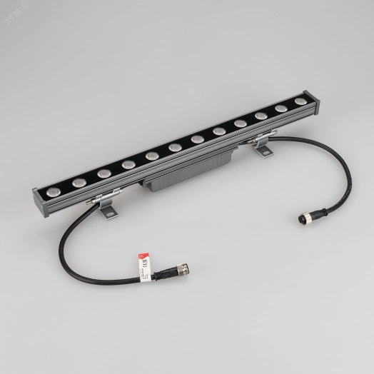 Линейный прожектор AR-LINE-500-12W Warm2700 (GR, 15 deg, 230V) (Arlight, IP65 Металл, 3 года)