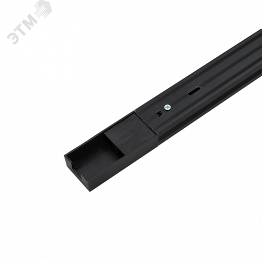 Шинопровод черный (пластик) 1м PTR P 1M-BL с токоподводом и заглушкой