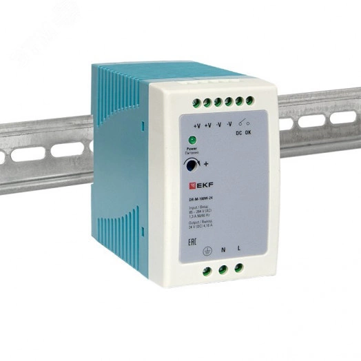 Блок питания на дин рейку 100 Вт, 220 В AC /24 В DC