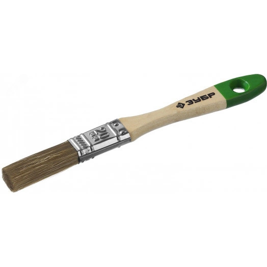 Кисть плоская ''ЛАЗУРЬ-МАСТЕР'', смешанная щетина, деревянная ручка, 20мм