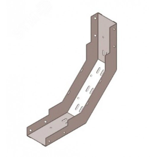 Лоток замковый глухой КПЗГ 100х65-90 УТ1,5 для поворота трассы вверх на 90, оцинкованный лист(толщина покрытия 10 -18мкм), S0,7
