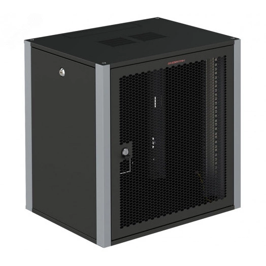 Шкаф телекоммуникационный настенный 19' 6U дверь перфорированная IP20. 600x600x315mm(ШхГхВ) цвет черный(RAL 9004/RAL7000)