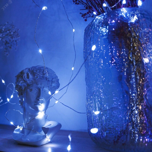 Гирлянда светодиодная Роса 100м 1000 светодиодов Белый свет Пульт ДУ (в/к) Провод прозрачный ULD-S10000-1000/DTA/RC WHITE IP44 DEW ТМ Uniel