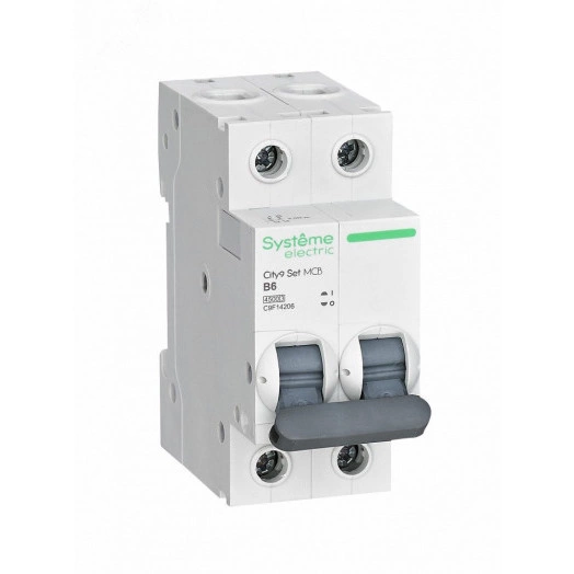 Выключатель автоматический двухполюсный 6А B 4.5kA 230В City9 Set