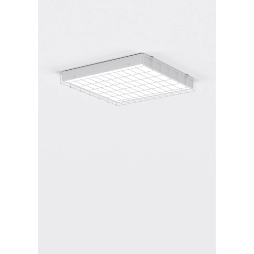 Светильник светодиодный VARTON S070 2.0 спортивный для образовательных учреждений 42 ВТ CRI90 4000 K накладной 603х620х70 мм IP40 с опаловым рассеивателем с защитной решеткой диммируемый по протоколу DALI