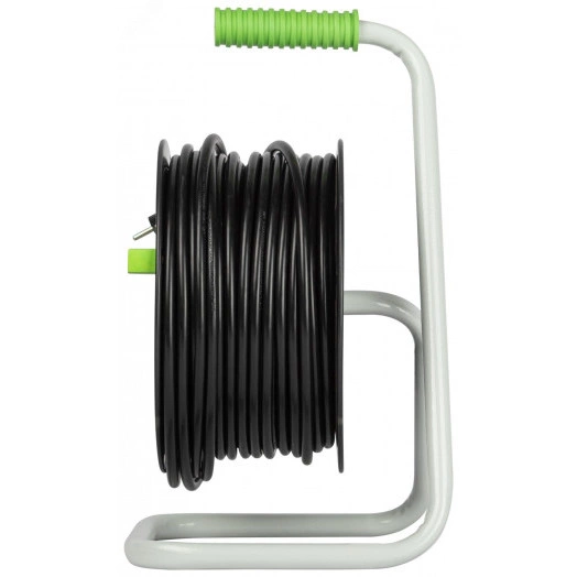 Удлинитель силовой на катушке пластик 4 розетки с заземлением 40м ПВС 3x1.5мм2 GREEN LINE KAT-3x1.5-40m Greenline ЭРА