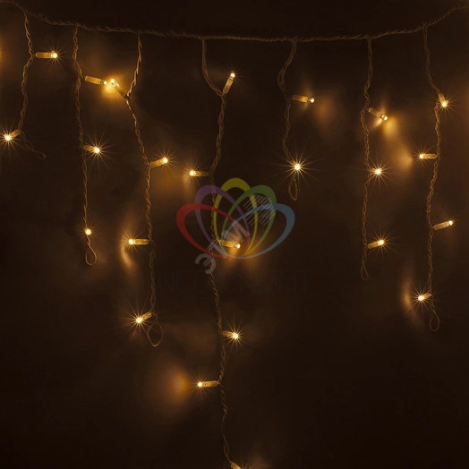 Гирлянда Айсикл Бахрома светодиодный, 2,4 х 0,6 м, белый провод, 230 В, диоды тёплый белый, 88 LED