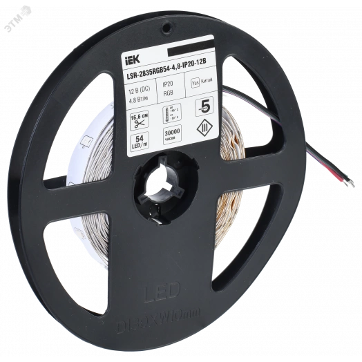 Лента светодиодная 5м LSR-2835RGB54-4,8-IP20-12В IEK