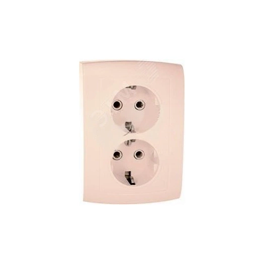 Елизавета Розетка 2 поста скрытая с заземлением слоновая кость РС16-762