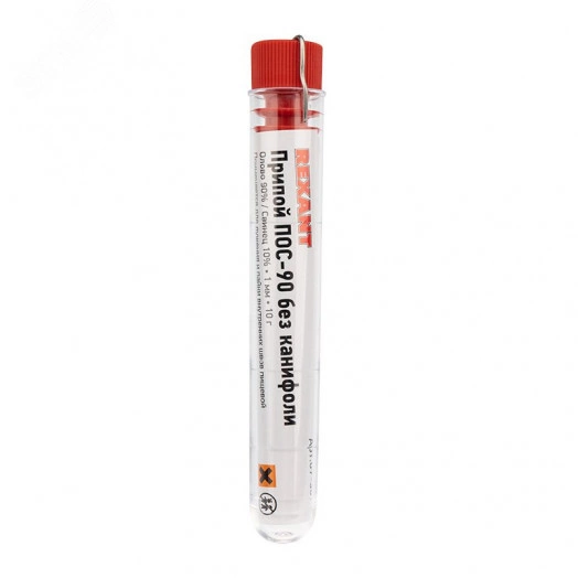 Припой без канифоли ПОС-90, 10 г, 1.0 мм, (олово 90%, свинец 10%)