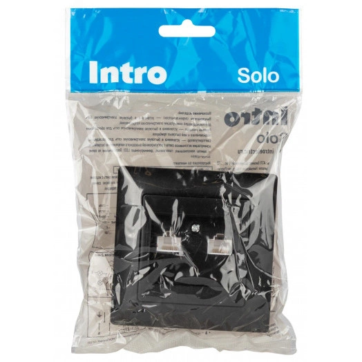 Розетка информационная 2xRJ45, СУ, Solo, антрацит 4-304-05 Intro