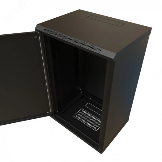 Шкаф настенный 19-дюймовый 19'' 18U 908x600х450мм металлическая передняя дверь с замком черный RAL 9004 WRline''