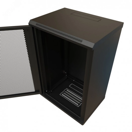 Шкаф настенный 19-дюймовый 19'' 18U 908x600х450мм металлическая передняя дверь с замком черный RAL 9004 WRline''