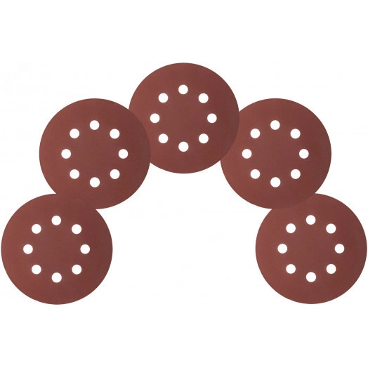 Круги шлифовальные с отверстиями (липучка), алюминий-оксидные, 125 мм, 5 шт Р 240