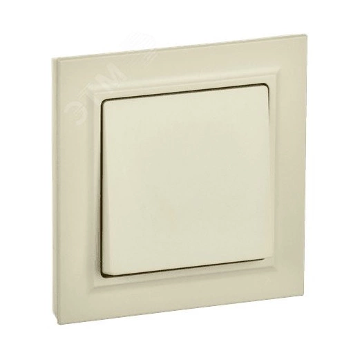 BRITE Выключатель одноклавишный 10А в сборе ВСР10-1-0-БрКр бежевый IEK