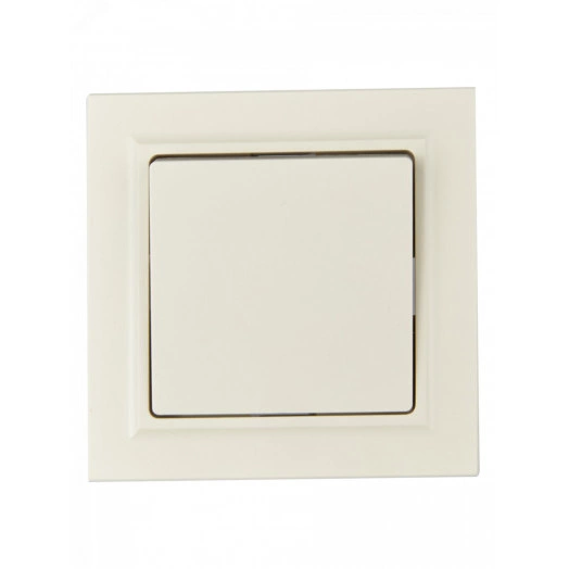 BRITE Выключатель одноклавишный 10А в сборе ВСР10-1-0-БрКр бежевый IEK