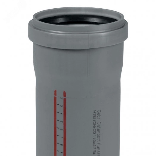 Труба канализационная 125 х 3000 мм НТЕМ однораструбная, серая