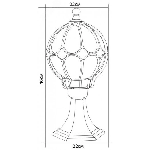 Светильник НТУ-60w столб-0.46м Е27 IP44 черное золото