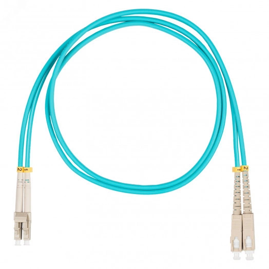 Шнур оптический коммутационный (патч-корд), LC-SC, дуплекс (duplex) OM3, нг(А)-HF, бирюзовый, 3,0 м