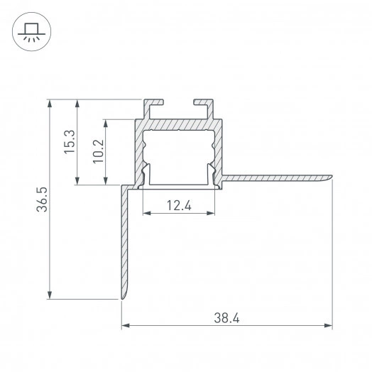 Профиль ARH-CEIL-S16-FANTOM-EDGE-2000 ANOD (, Алюминий)