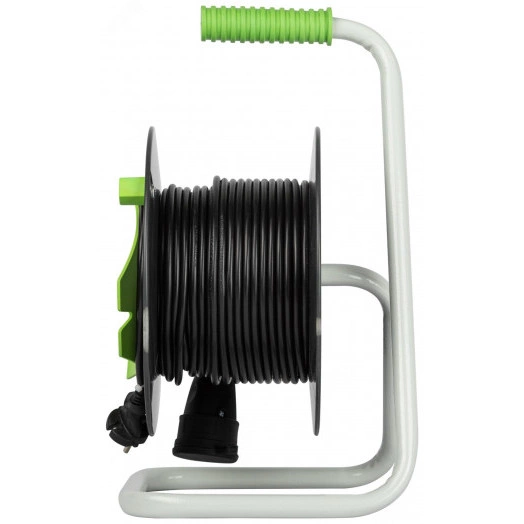 Удлинитель силовой на катушке пластик 1 розетка без заземления 30м ПВС 2x0.75мм2 GREEN LINE GAZ-2x0.75-30m Greenline ЭРА