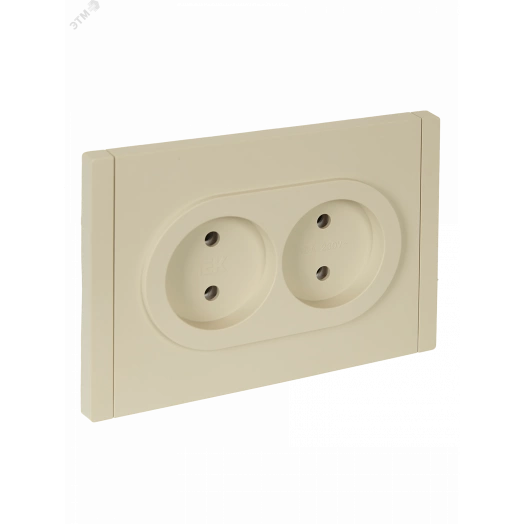 FORTE&PIANO Розетка 2-местная без заземления без защитных шторок безвинтовое крепление 10А FP426 ваниль IEK