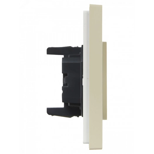 FORTE&PIANO Розетка 2-местная без заземления без защитных шторок безвинтовое крепление 10А FP426 ваниль IEK