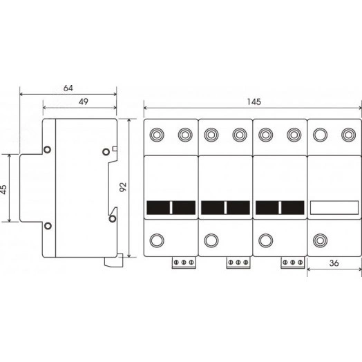УЗИП SPC3.0 150, 4-х полюсный, класс I+II, Iimp -20 кА (10/350), Imax (8/20) - 150 кА