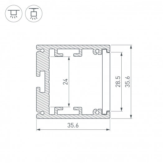 Профиль SL-ARC-3535-D1500-N90 BLACK (1180мм, дуга 1 из 4) (ARL, Алюминий)