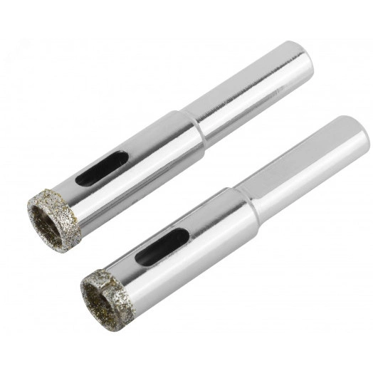 Коронки кольцевые по керамограниту, камню и кафелю алмазные, набор 2 шт, 12х67 мм