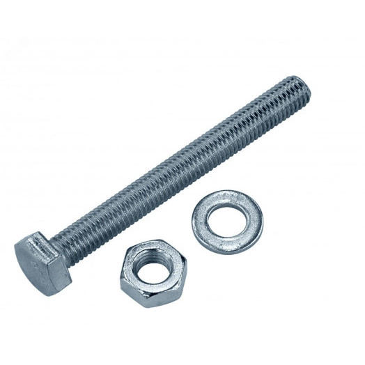 Болт DIN933 8.8 с шестигранной головкой оцинк. М8х120 + гайка + шайба (2 шт)