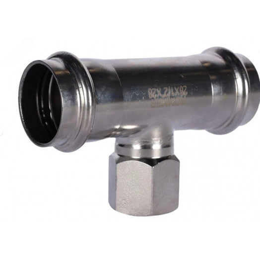 Тройник нержавеющая сталь 28 х 1/2' ВР, пресс